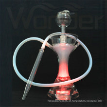 Cheap Hookah de vidro de três cores com LED